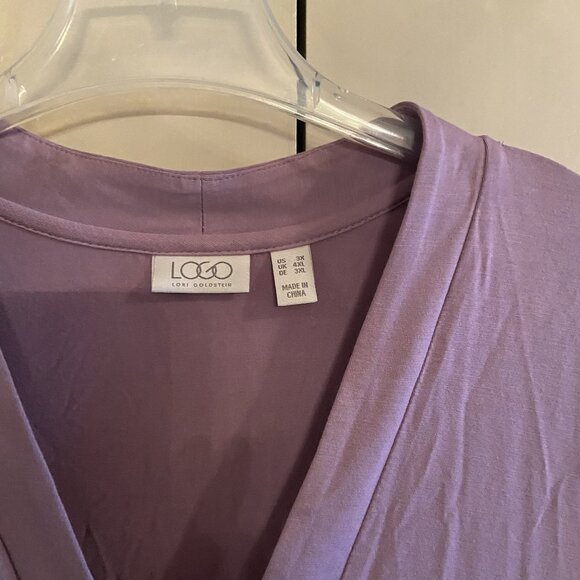 Lavender-Logo Layers Cardigan & Tank with purple detail and ruffled trim Size 3X - Picture 8 of 8